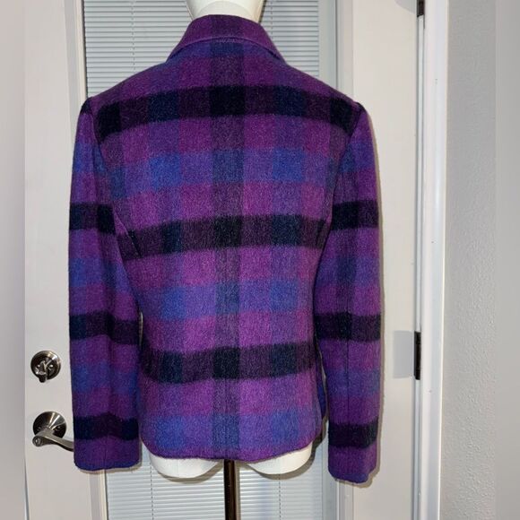 Dress Barn wool purples-pinks-blues plaid full zipper & lined lightweight sz 10 - Picture 2 of 13
